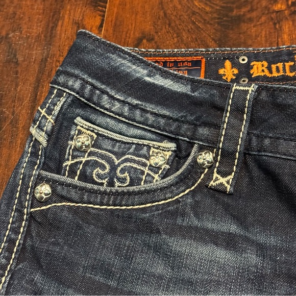Rock Revival Jody Boot Dark Blue Boot Cut Jeans Y2K Vintage Size 31 EUC - Picture 7 of 16